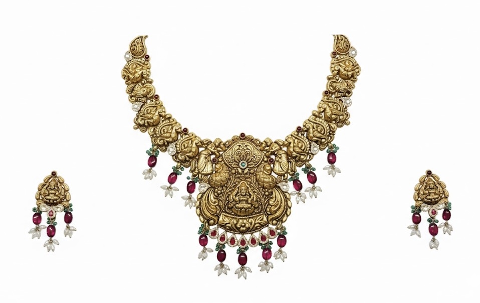 Rajlakshmi Bridal Haar 22K Gold Necklace Set