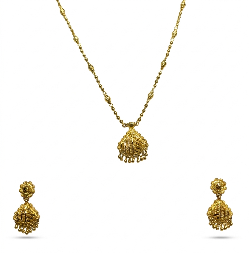 22K Gold Classic Heritage Pendant Set