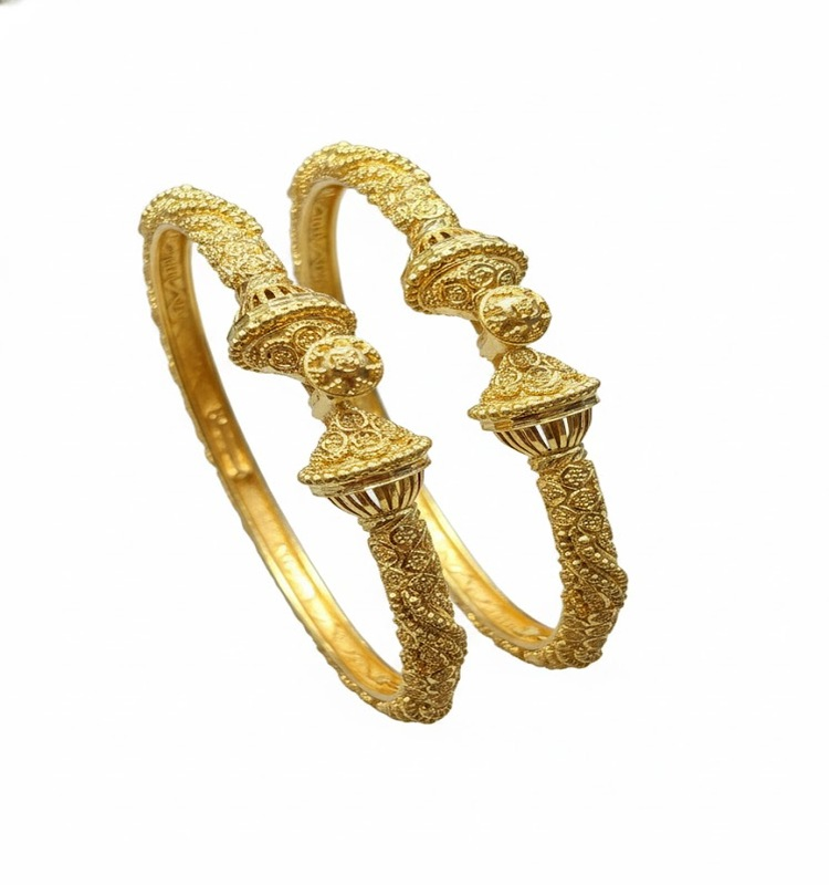 22K Gold Rajwada Antique Designer Bangles