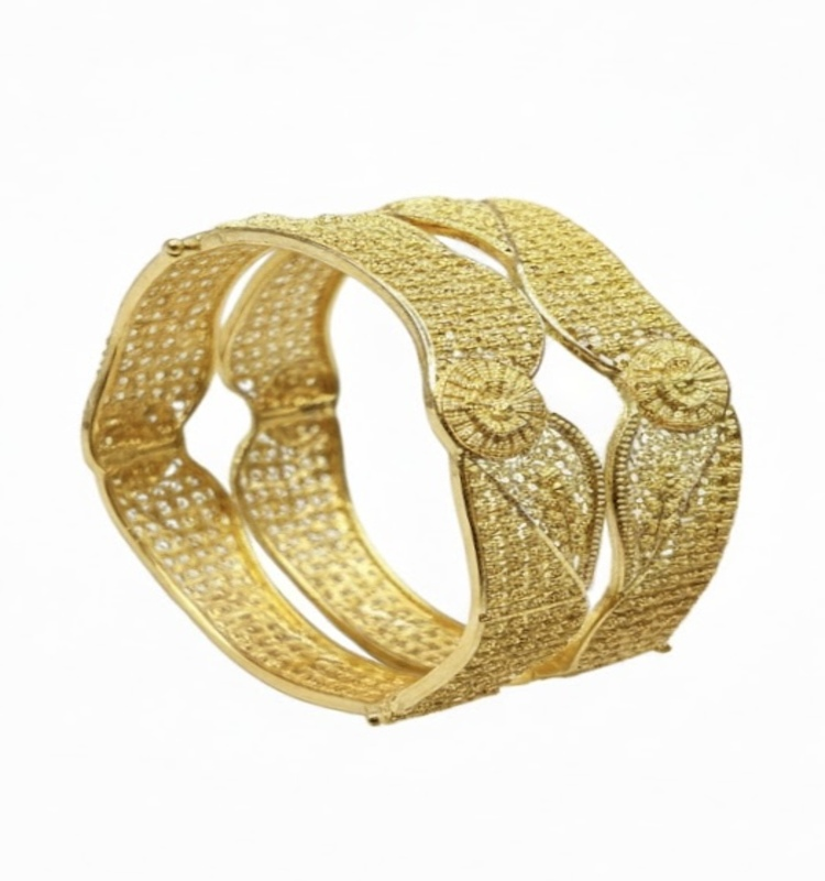 22K Gold Antique Filigree Designer Bangles
