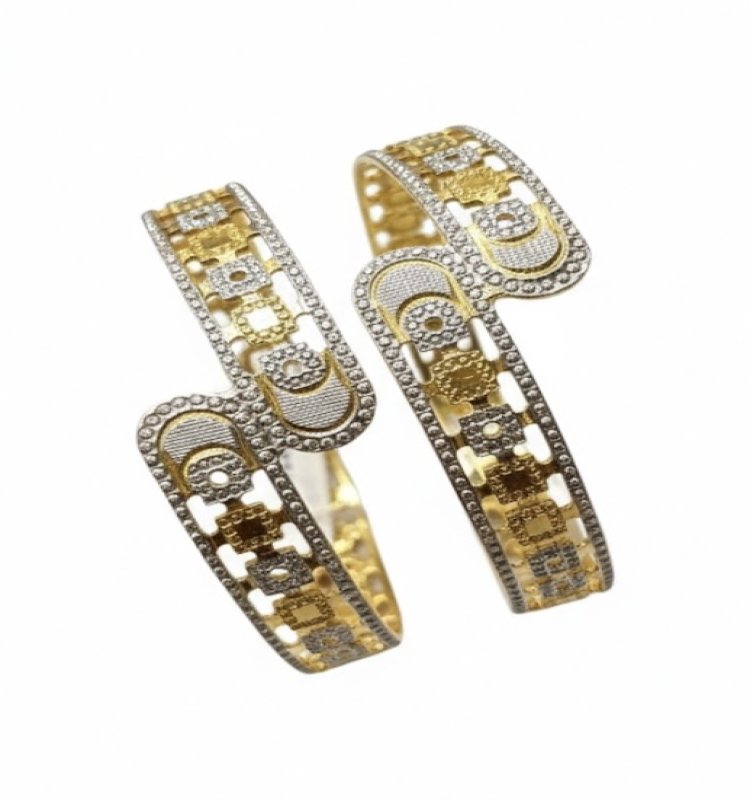 22K Gold Crystal Bangles Set for Women | Bridal Designer Kada