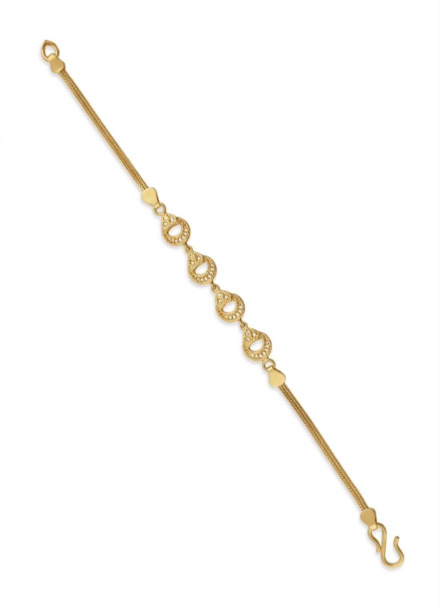 Geometric Link 22K Gold Bracelet