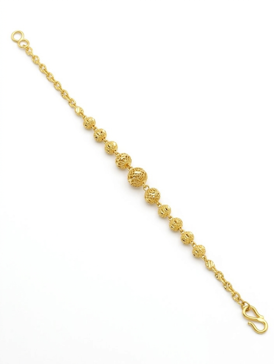 Charm Drop 22K Gold Statement Bracelet
