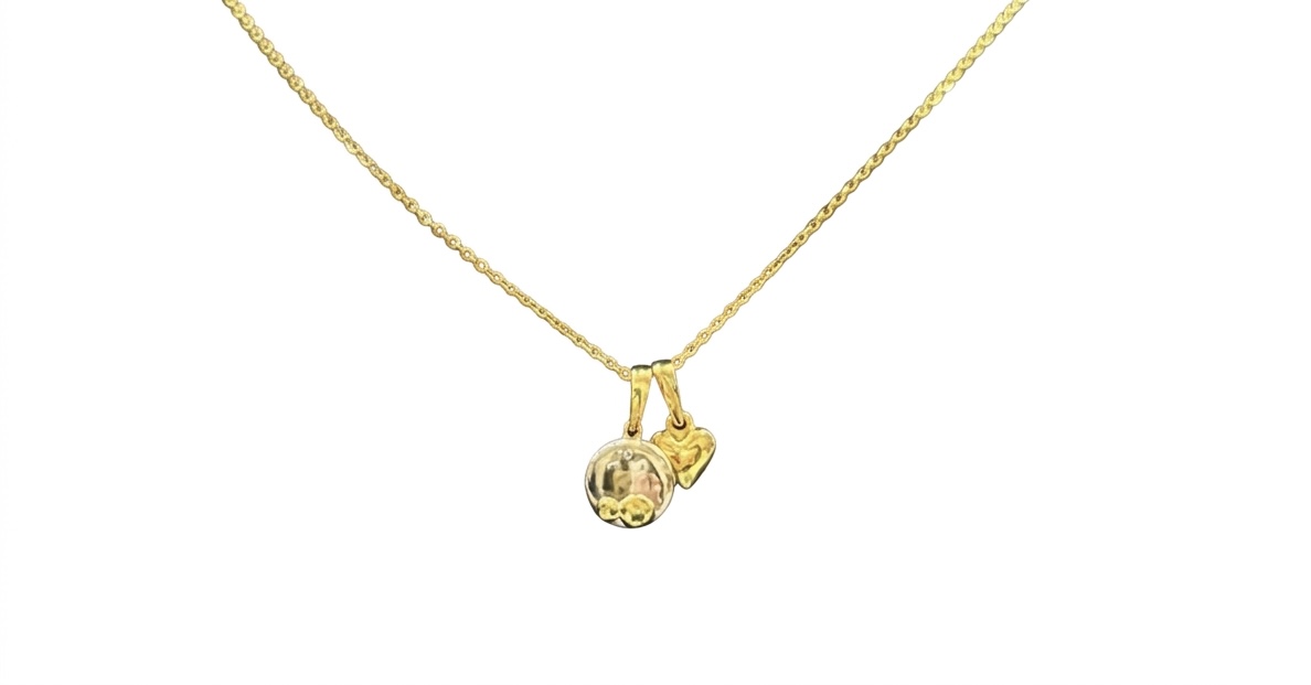 Golden Heart Halo 22K Gold Kids Chain Necklace