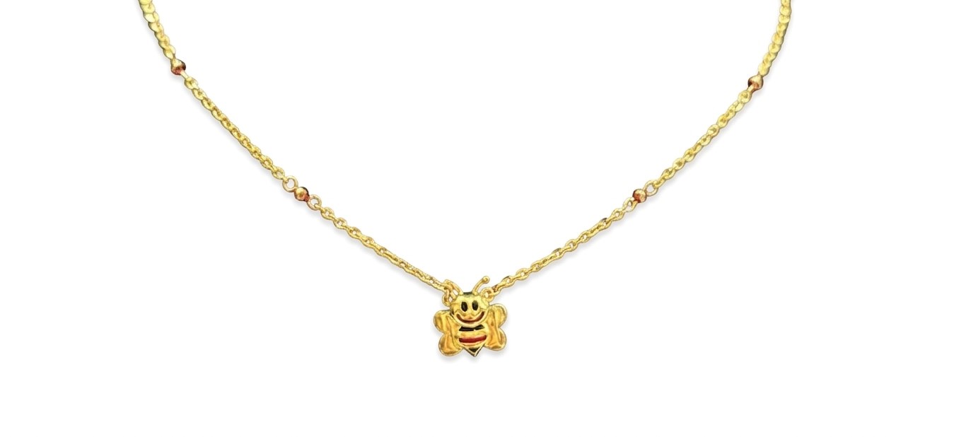Golden Butterfly Bliss 22K Gold Kids Chain Necklace