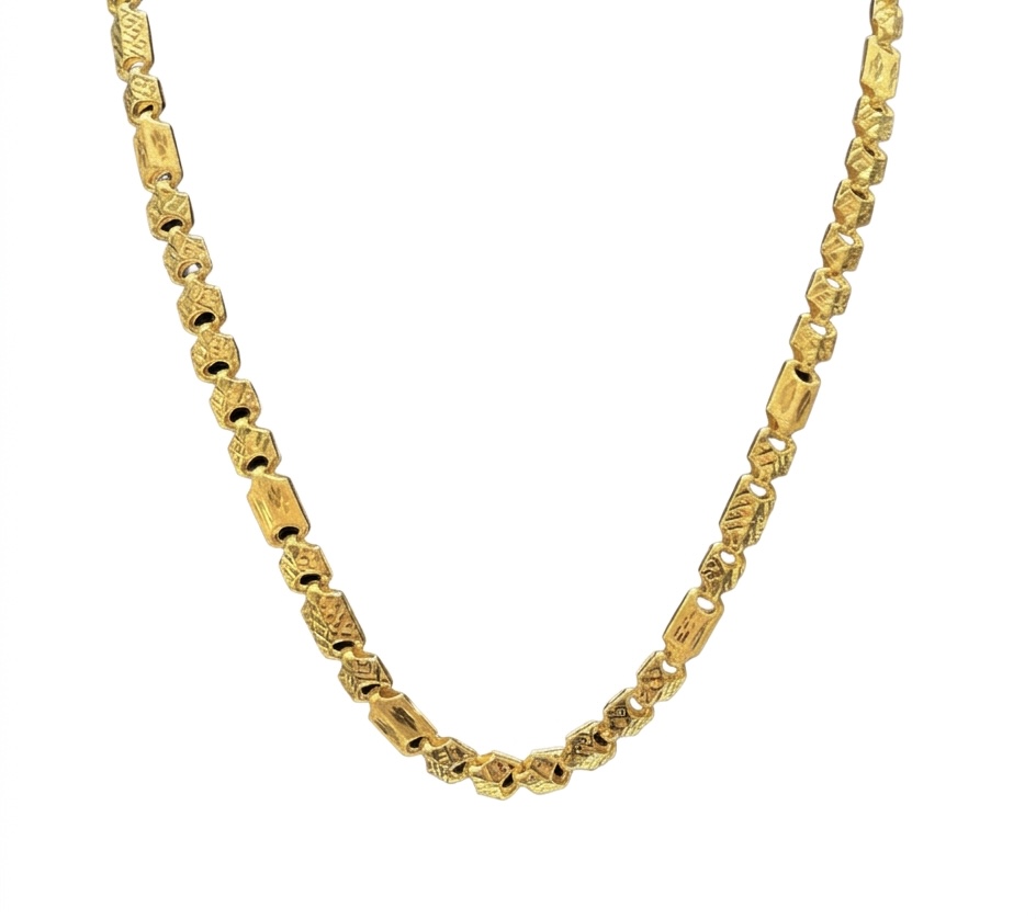 Heritage Bead Link 22K Gold Men’s Chain Necklace