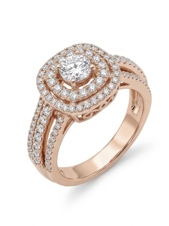 Classic Triple Halo Diamond Engagement Ring