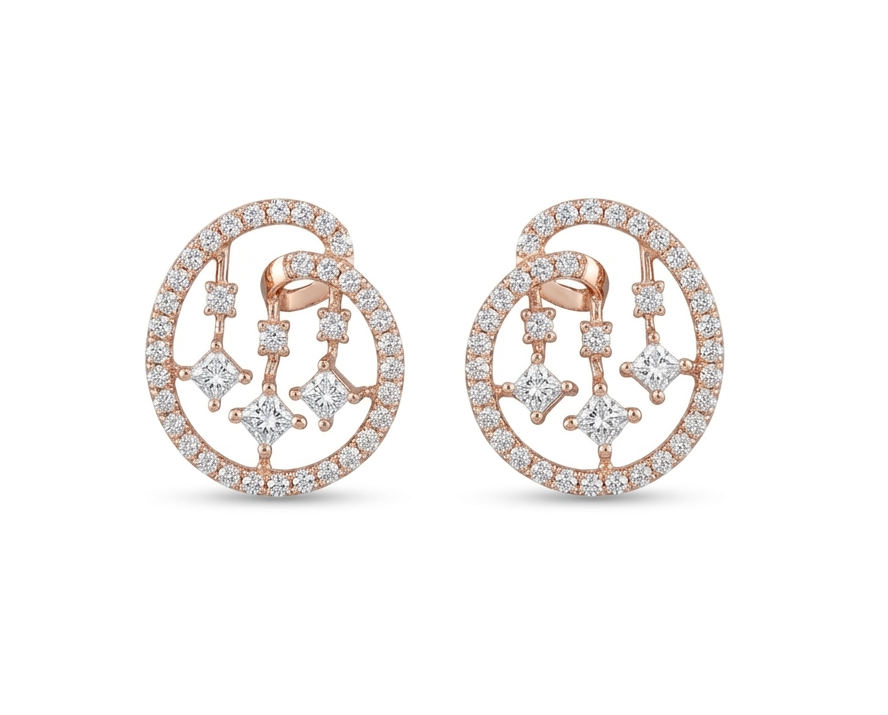 Classic Round Motif Diamond Earrings