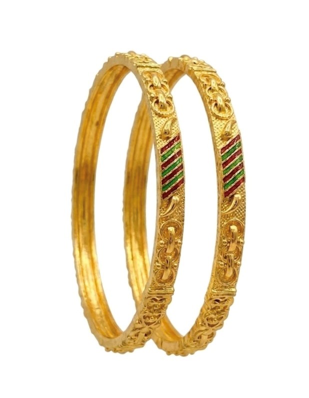 Classic Textured 22K Gold Bangle Set