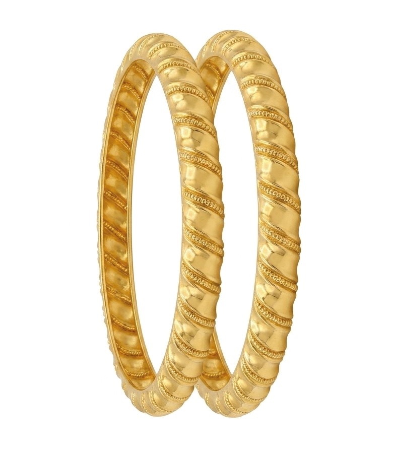 Twisted Rope Design Gold Bangles