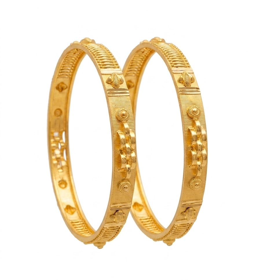 Traditional Motif Gold Bangles