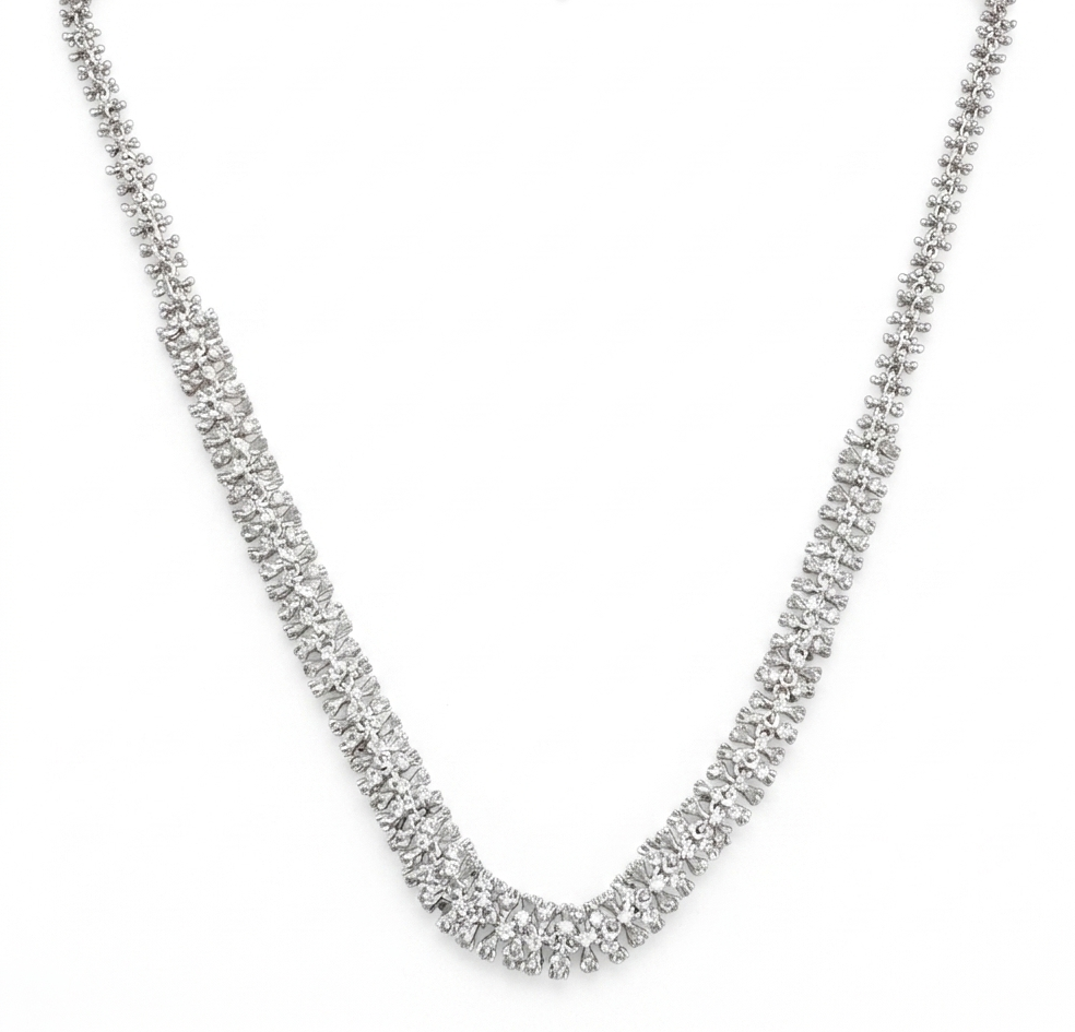 Luxury Diamond Collar Necklace in 14K White Gold