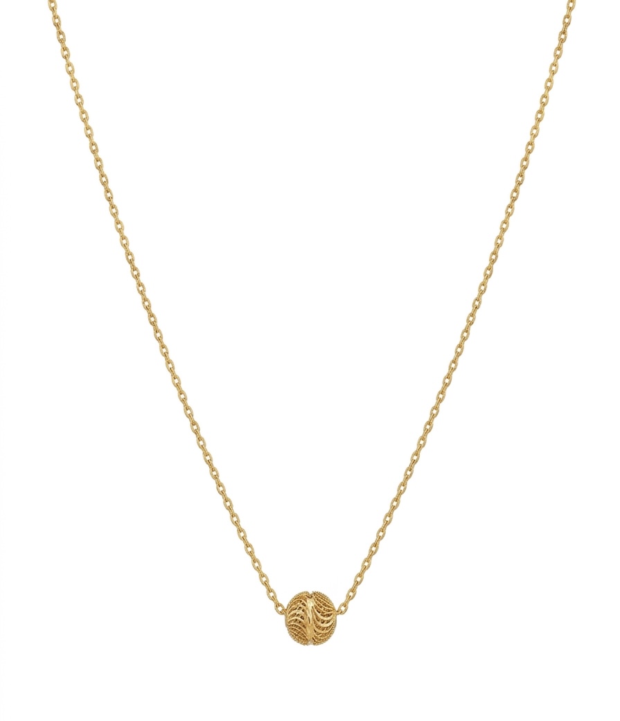 Minimal Sphere Pendant Gold Chain
