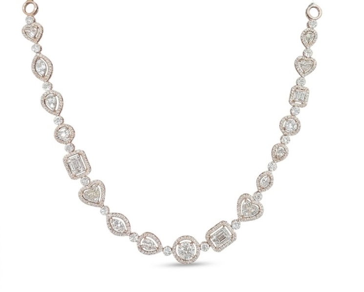 Classic Halo Diamond Link Necklace