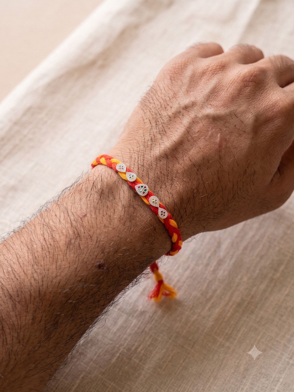 Silver Divine Drops Rakhi