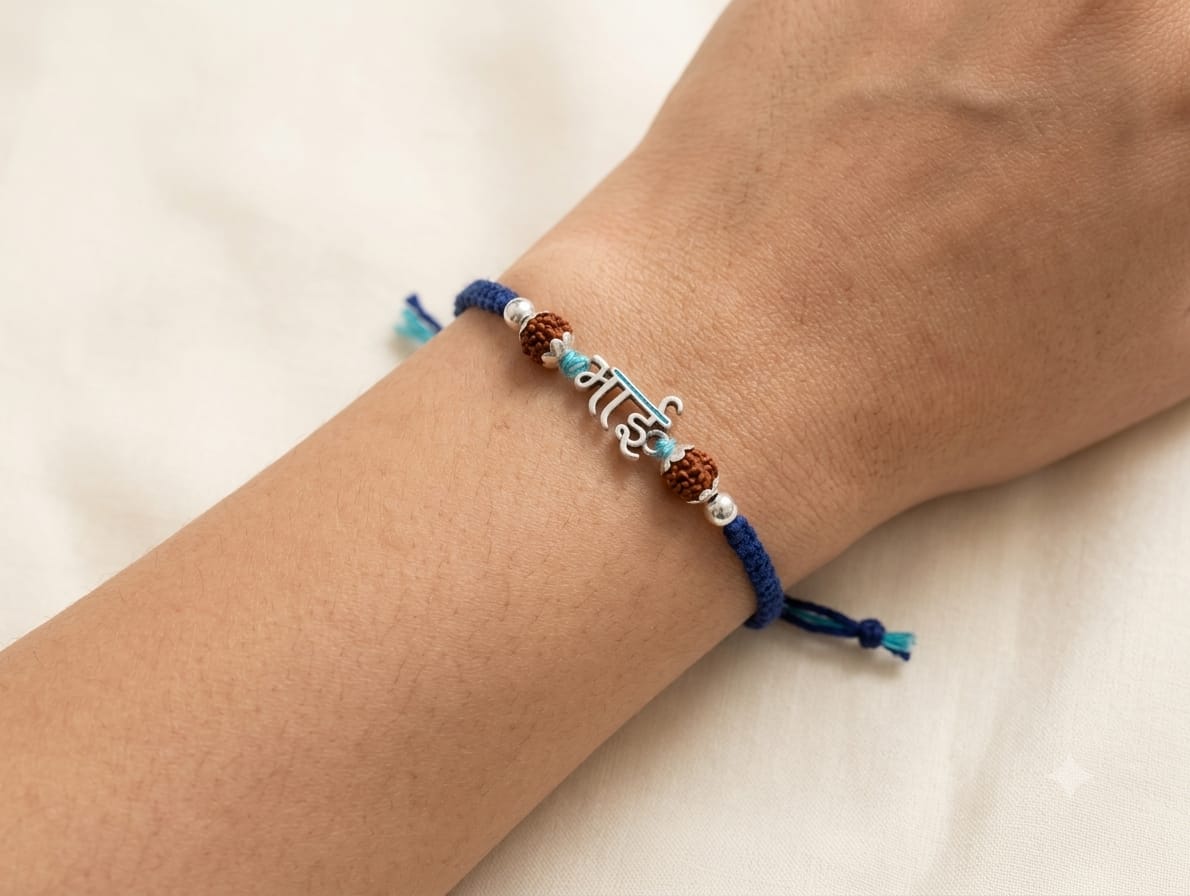 Classic Neel Bandhan Silver Rakhi