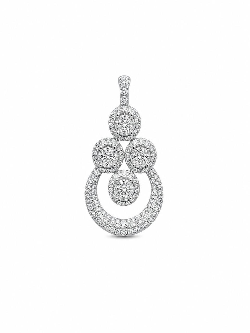 Diamond Cascade Circle Pendant