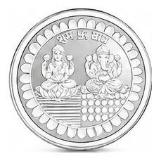 PPJ 999 Purity 10gm Laxmi Ganesh Silver Coin