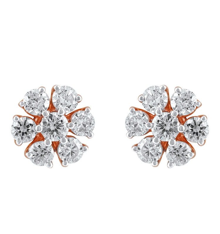 Diamond Bloom Stud Earrings