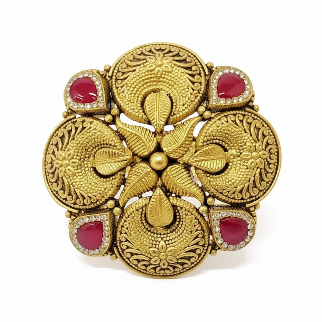 Regal Ruby Mandala Ring