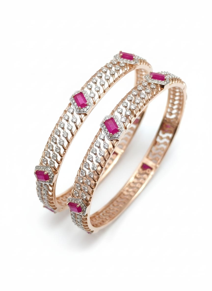 Blush Stone Majesty Bangles