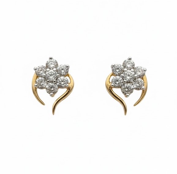 Celestial Bloom Curve Studs
