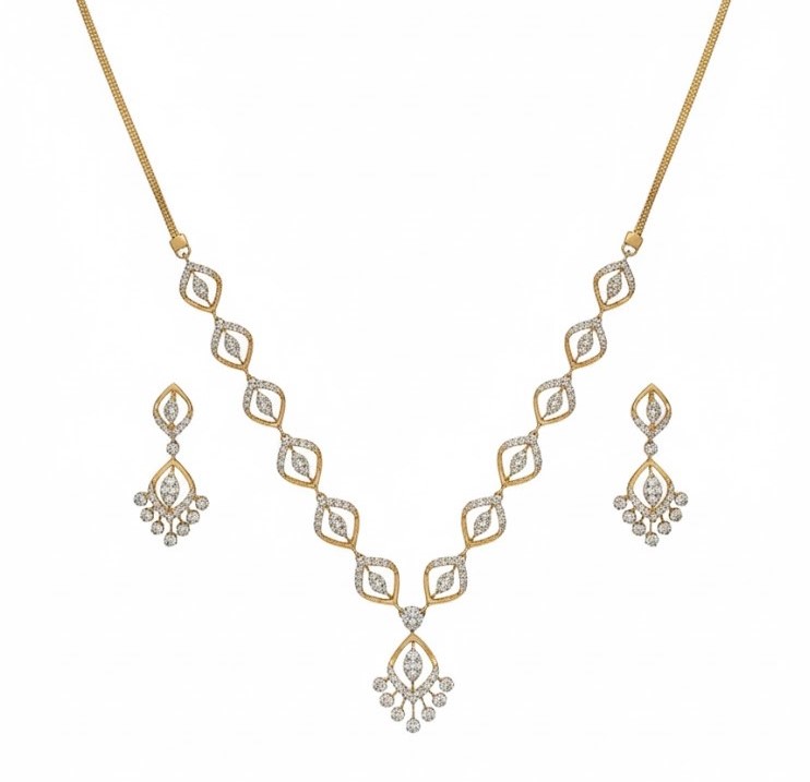 Golden Petal Drop Necklace
