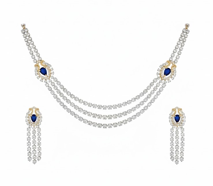 Celestial Blue Layers Necklace