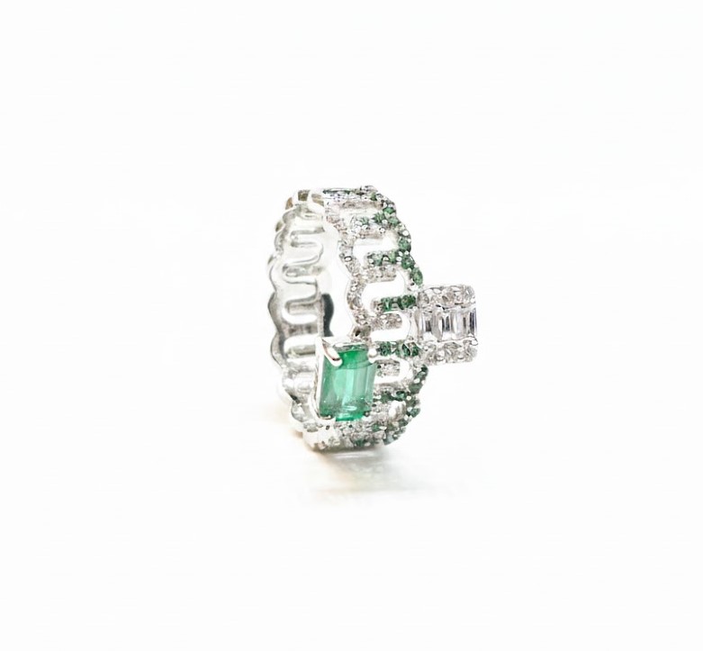 Verdant Radiance Twin-Stone Ring