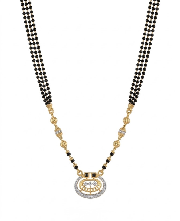 Royal Oval Diamond Accent 22K Gold Mangalsutra