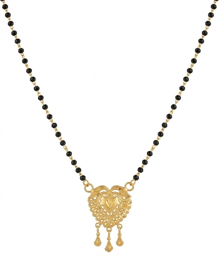Shringarika Heart Filigree 22K Gold Mangalsutra