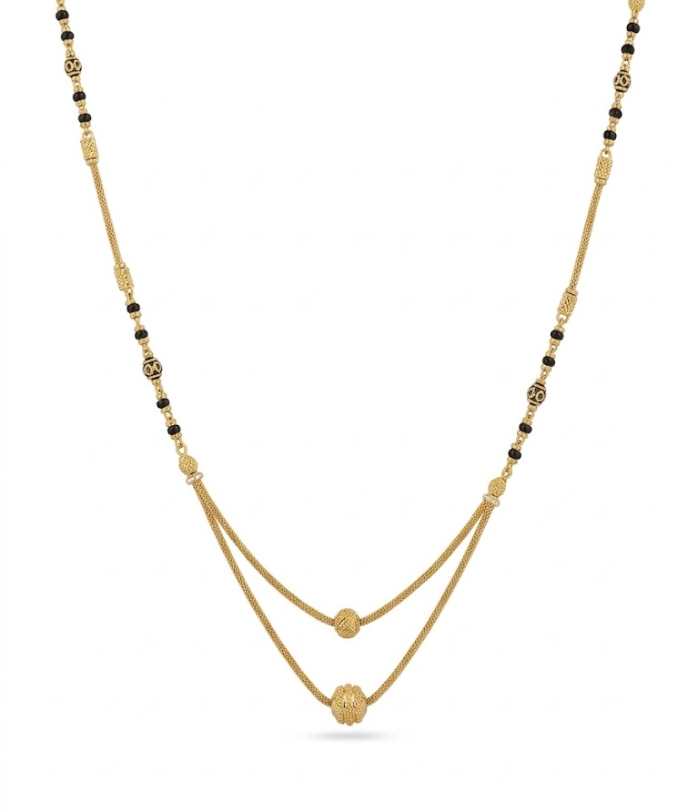 Dual Layer Drape 22K Gold Mangalsutra