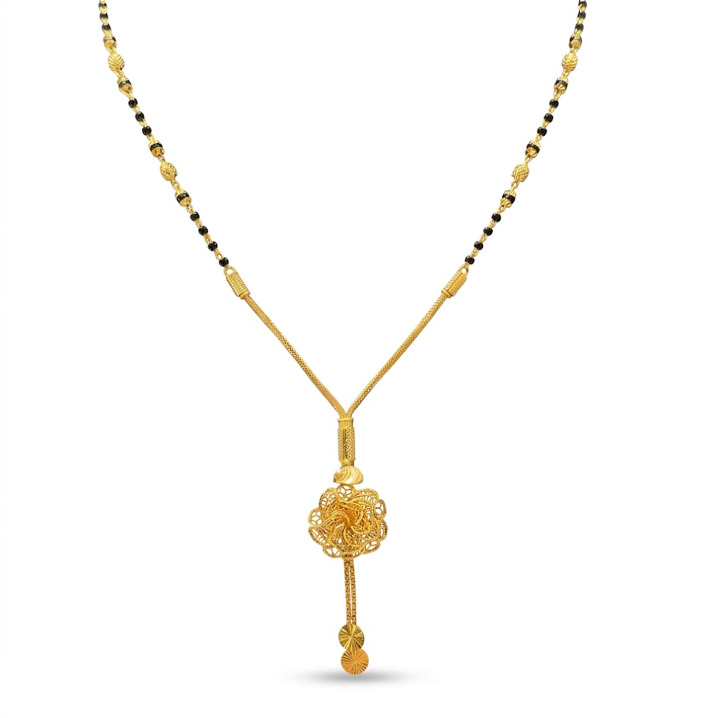 Sunburst Tassel 22K Gold Mangalsutra