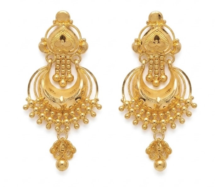 22K Royal Chandrika Layered Gold Jhumka Earrings
