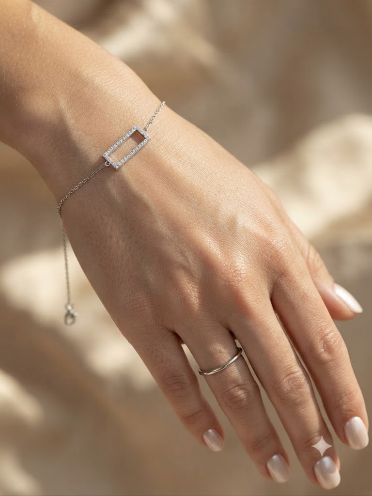 14K Gold Diamond Bar Bracelet/Rakhi