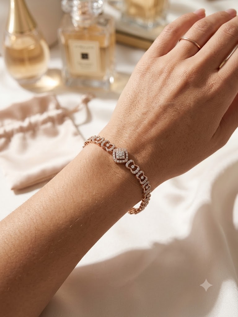 Classic Diamond Link 14K Gold Bracelet/Rakhi