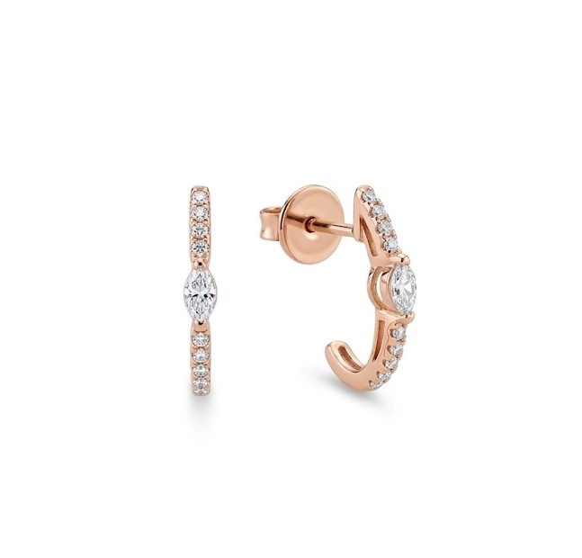 Marquise Glow 14K Diamond Bali Earrings