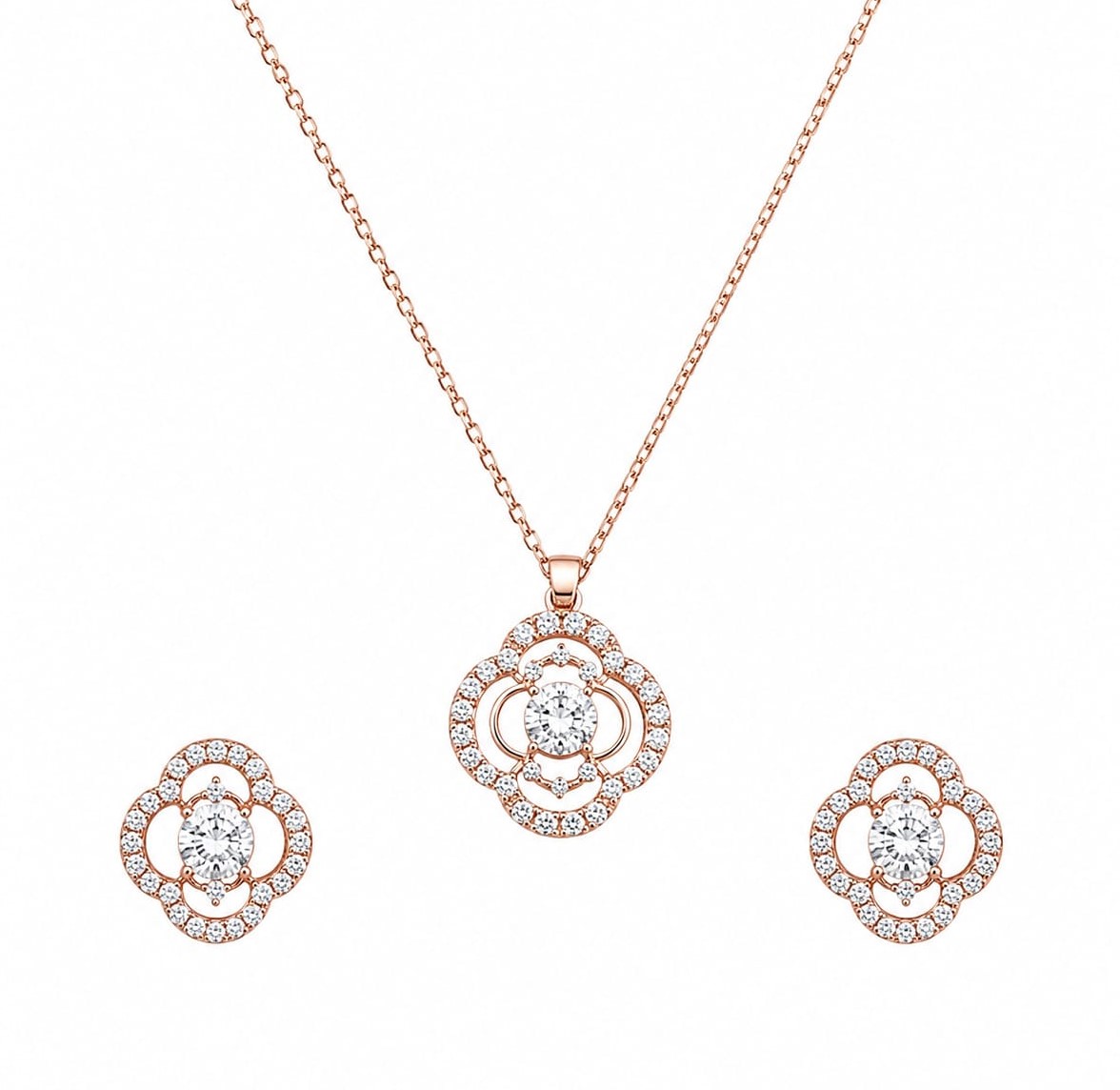 Eternal Bloom 14K Diamond Pendant Set