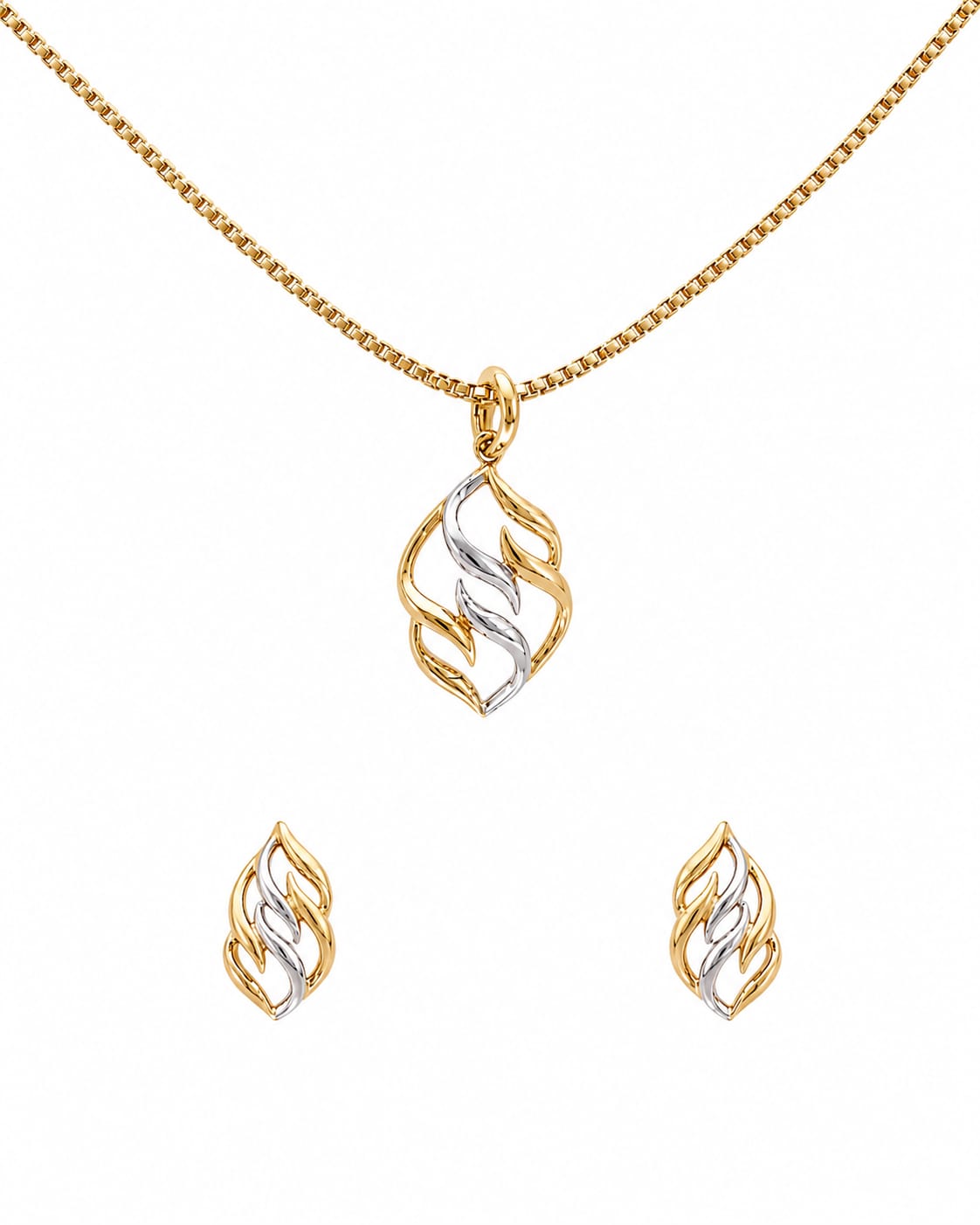 Infinity Twist 22K Gold Pendant Set