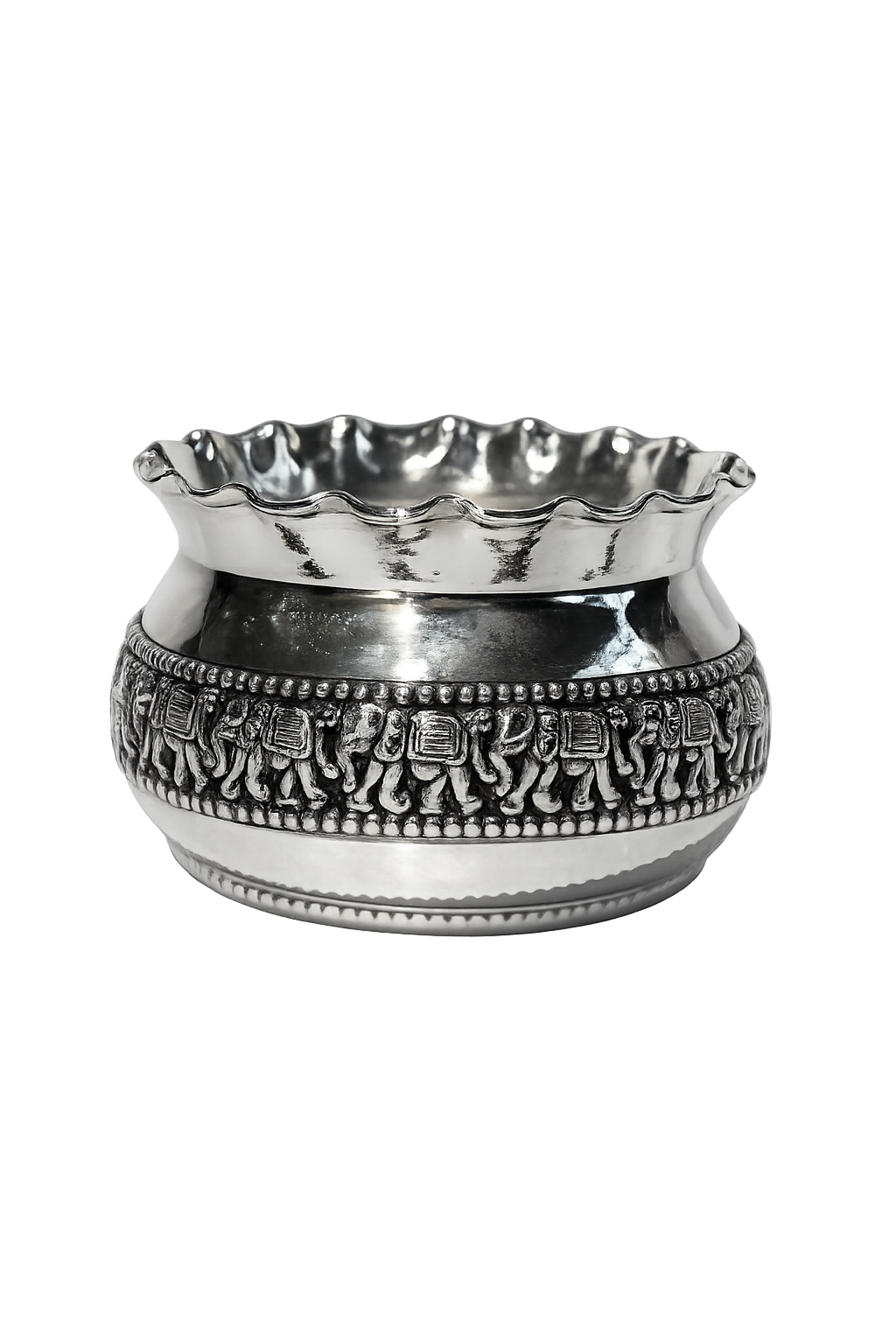 Floral Border Silver Kalash