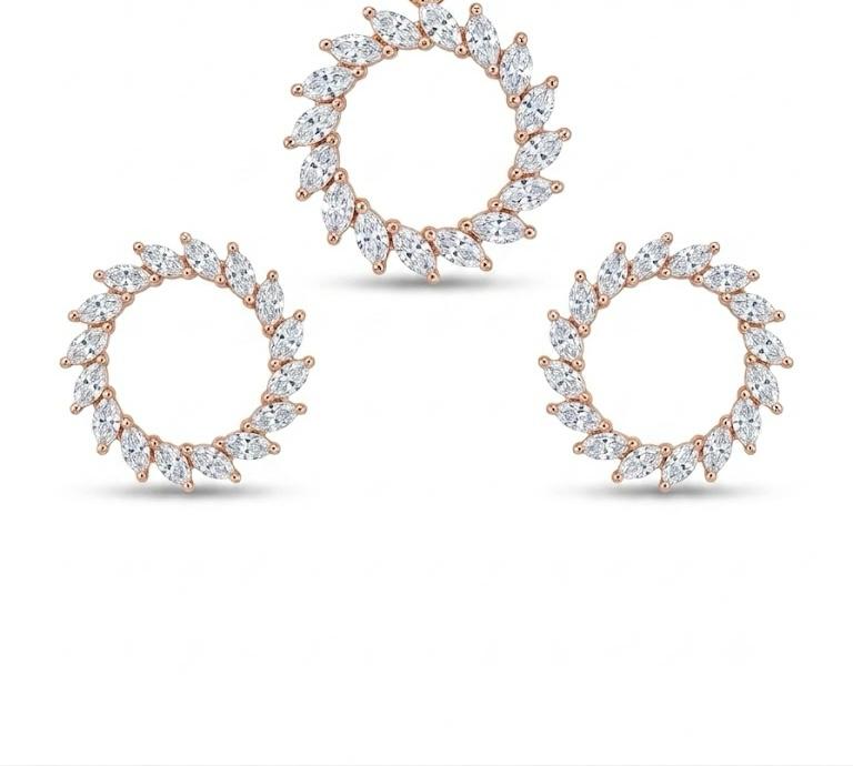 Diamond Wreath Circle Earring Set