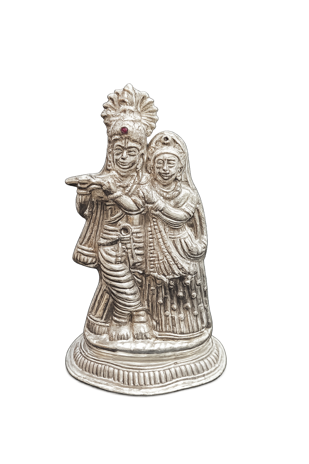Silver Radha Krishna Standing Idol5