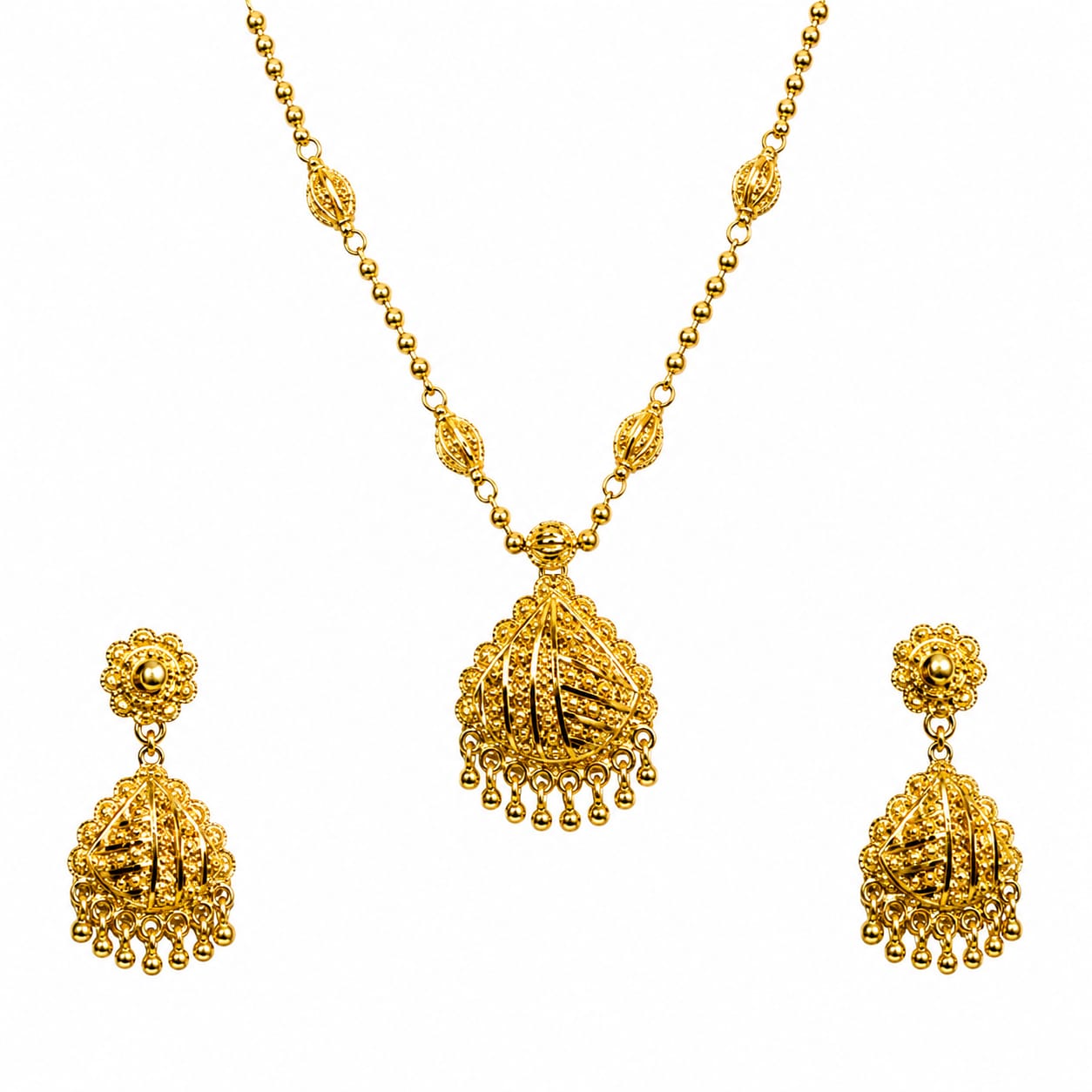 22K Gold Classic Heritage Pendant Set