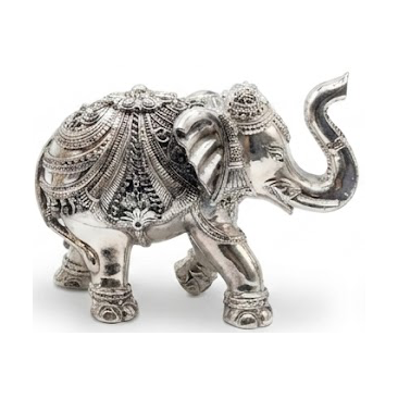 Silver Royal Heritage Ornate Elephant Statue (medium)
