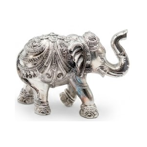 Silver Royal Heritage Ornate Elephant Statue (small)